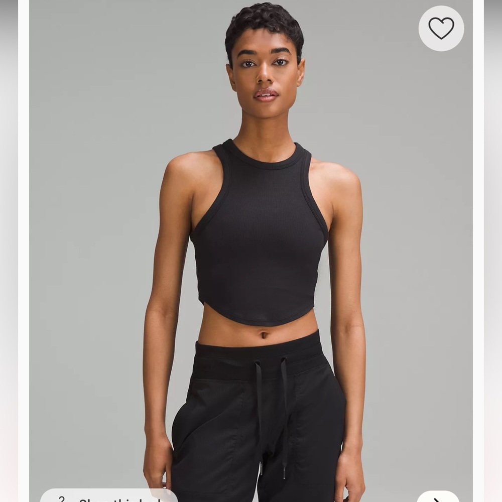 Lululemon Hold Tight Cropped Tank Top Black